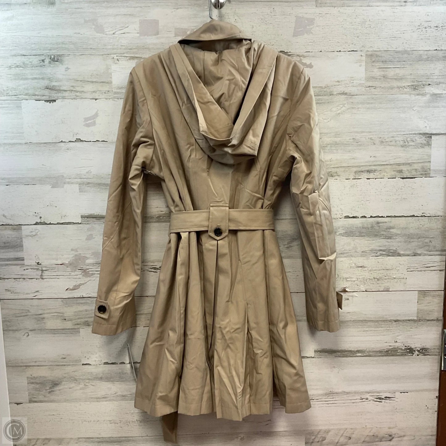 Coat Trench Coat By Via Spiga In Tan, Size: L