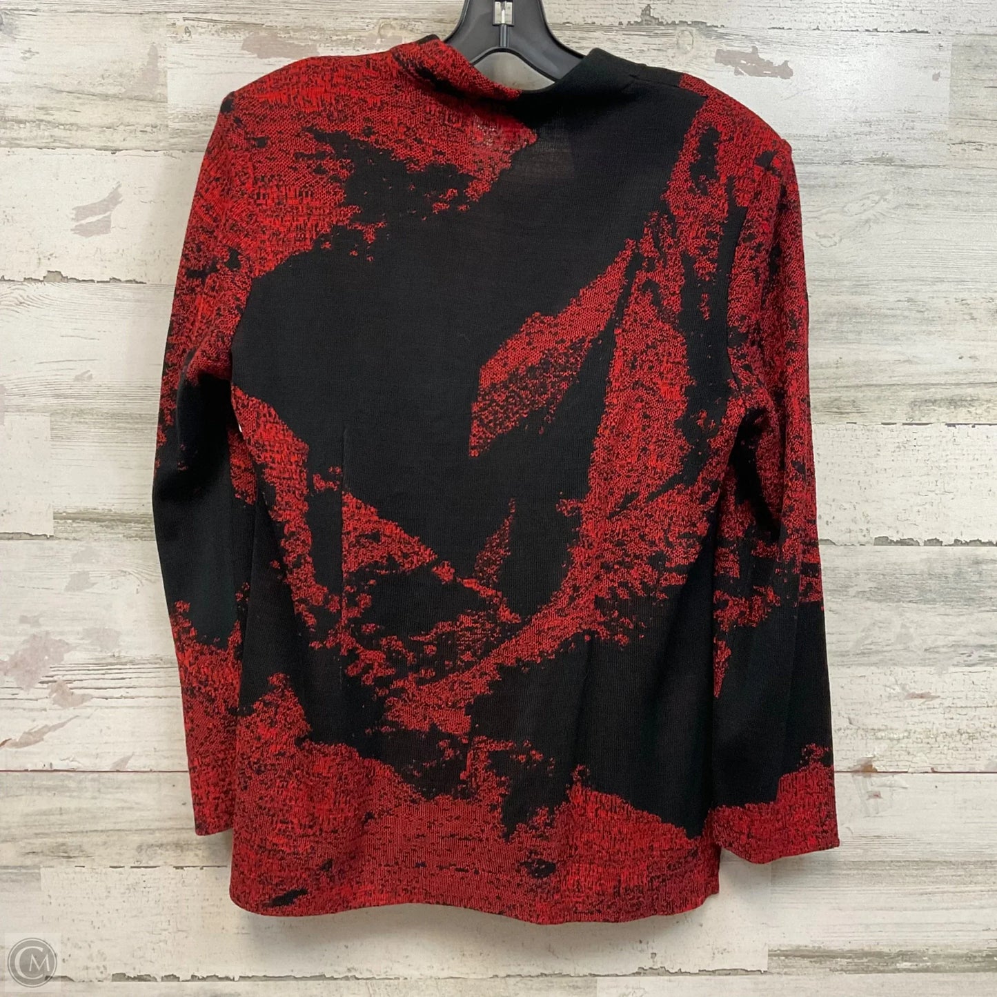 Cardigan By Ming Wang In Black & Red, Size: S