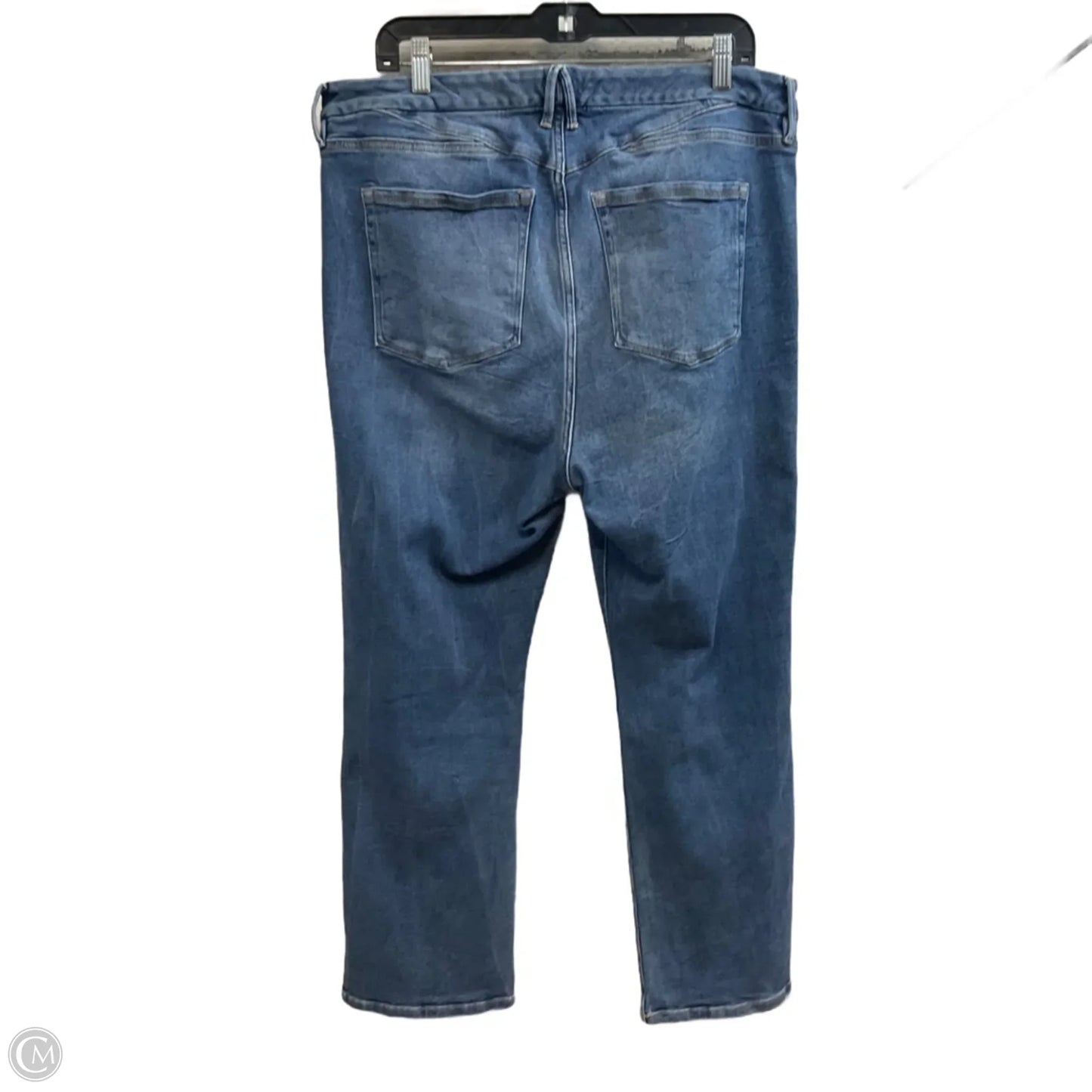 Jeans Straight By Good American In Blue Denim, Size: 18