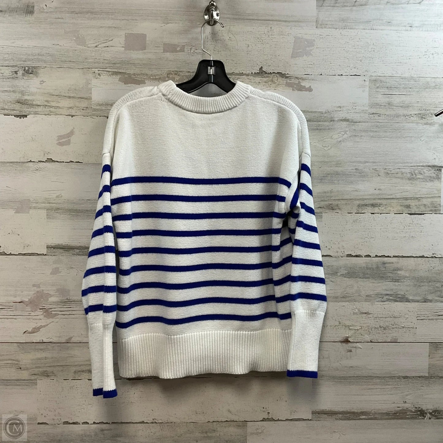 Sweater By Cme In Blue & White, Size: L