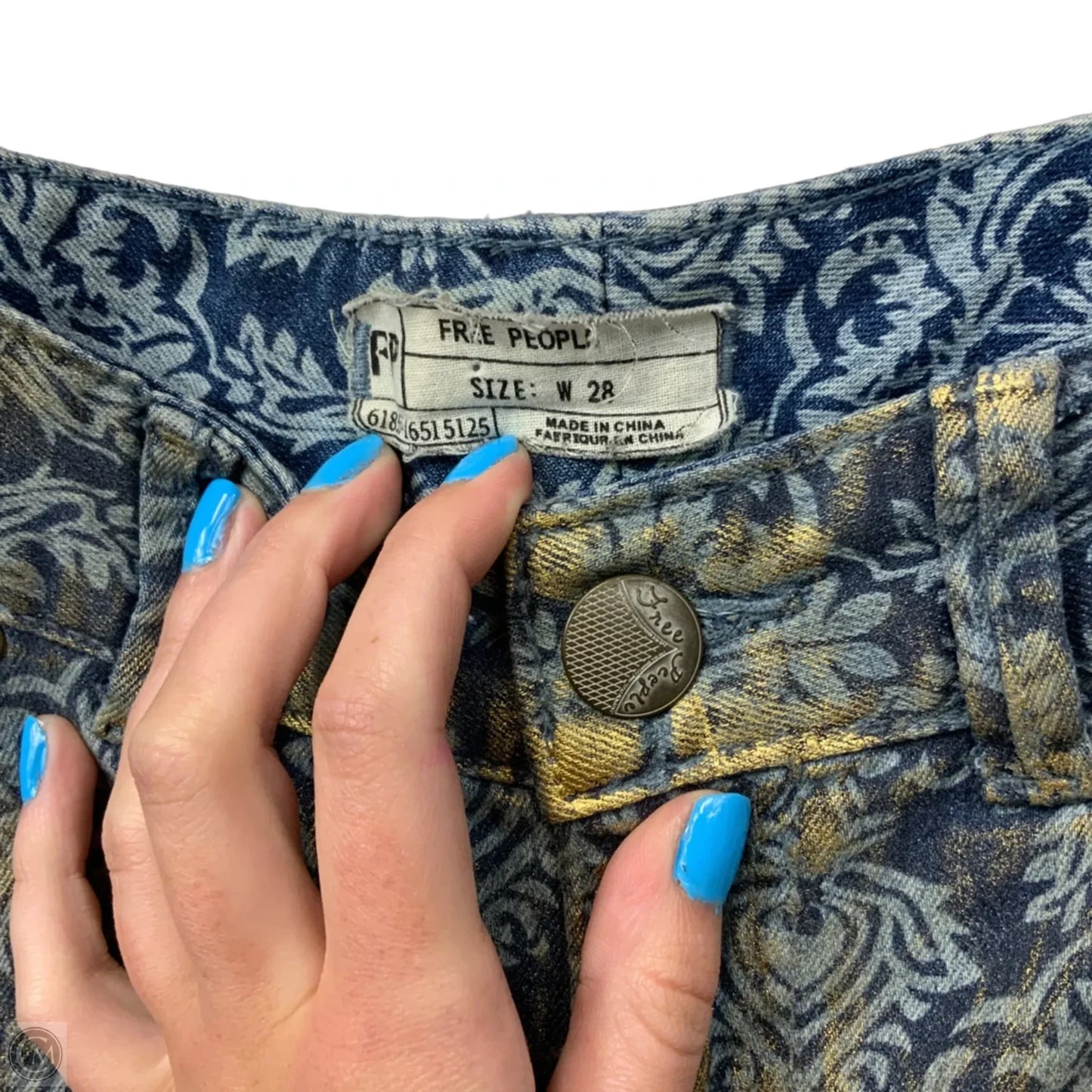 Jeans Skinny By Free People In Blue Denim, Size: 6