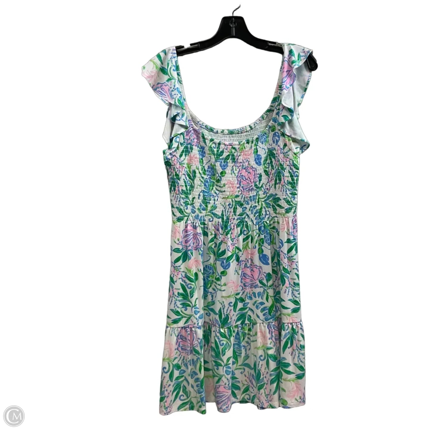 Dress Casual Short By Lilly Pulitzer In Green & White, Size: L