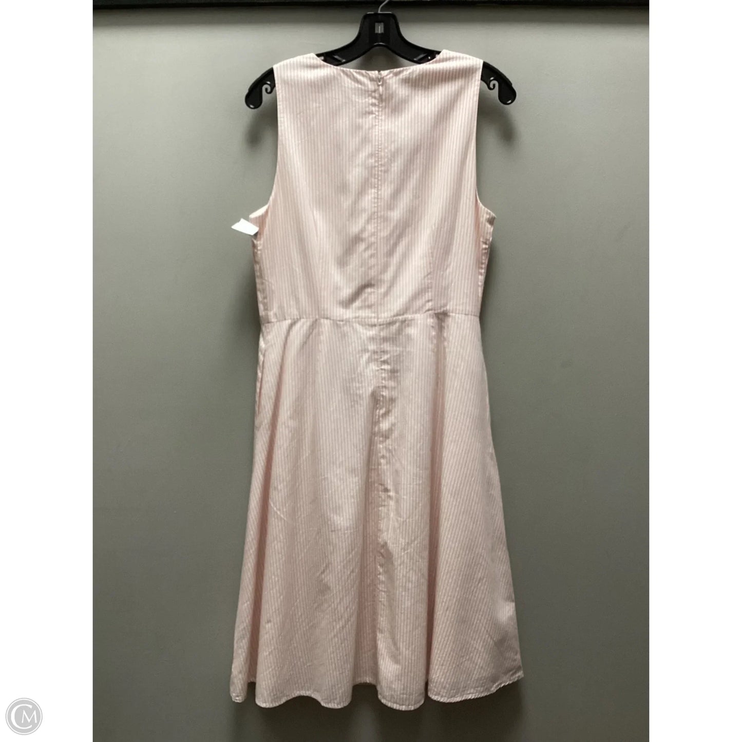 Dress Casual Short By Ann Taylor In Pink & White, Size: M