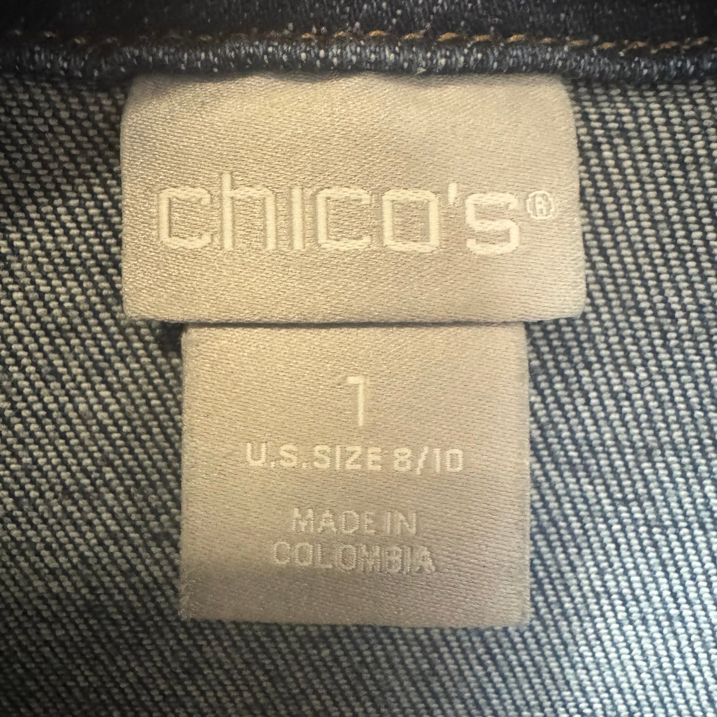 Jacket Denim By Chicos In Blue Denim, Size: M