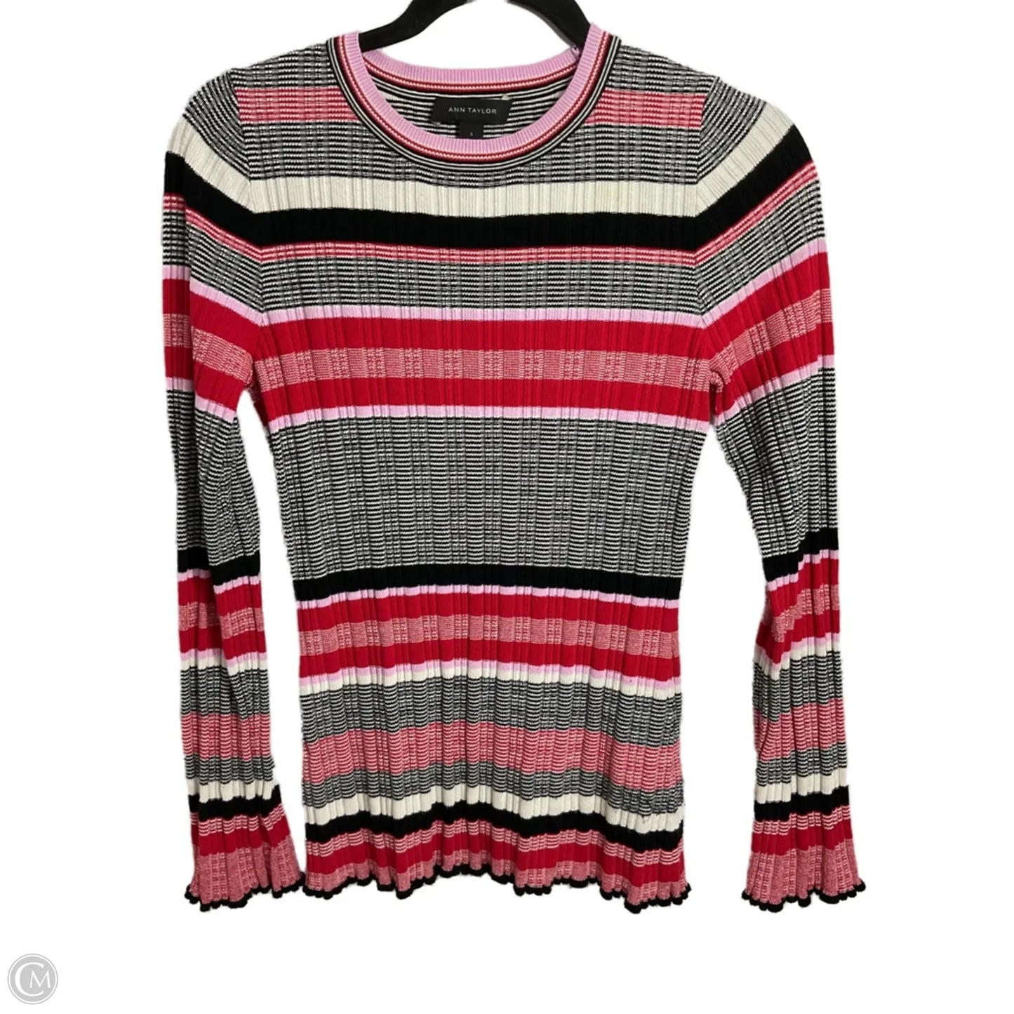 Sweater By Ann Taylor In Black & Red, Size: S