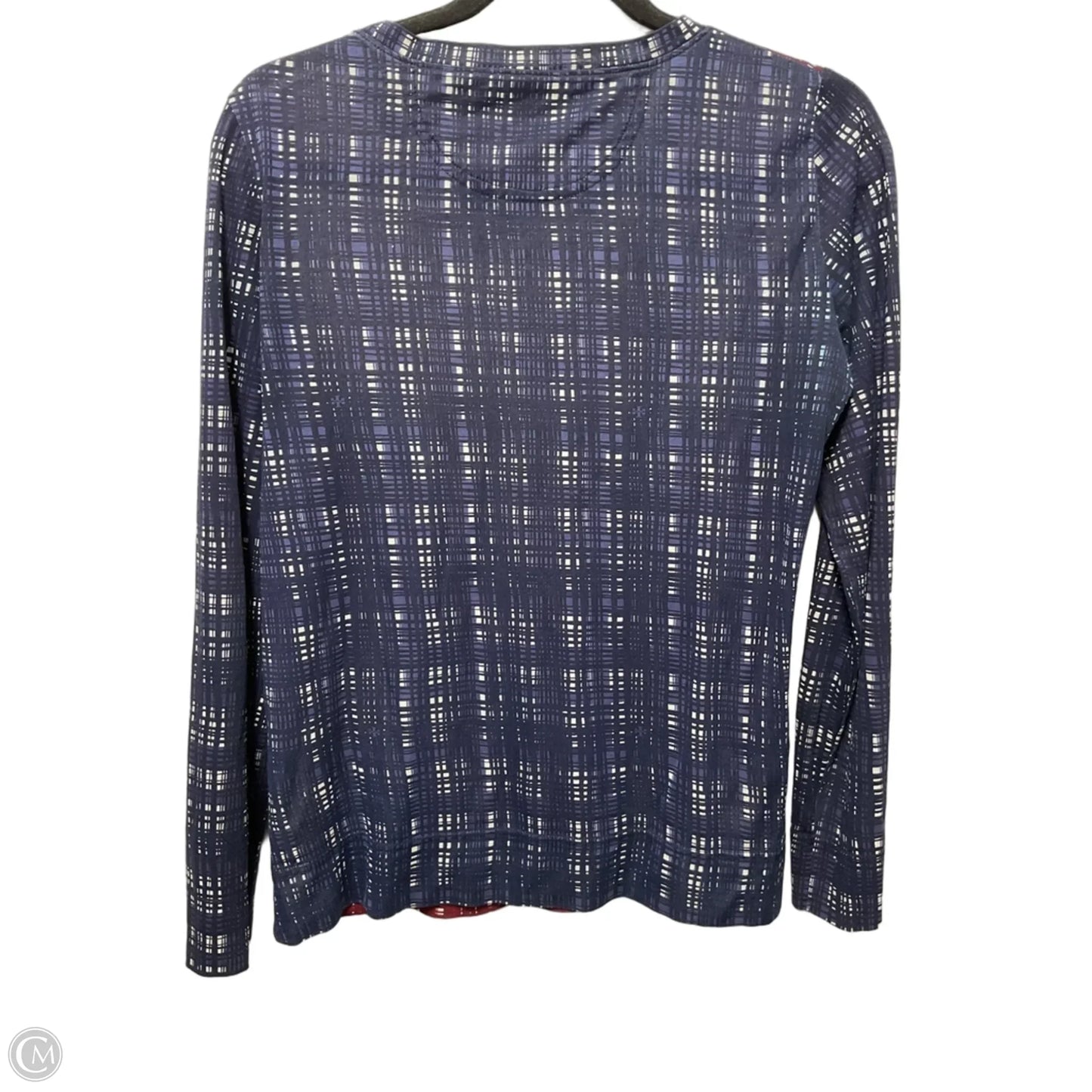 Top Long Sleeve Designer By Tory Burch In Blue & Red, Size: S