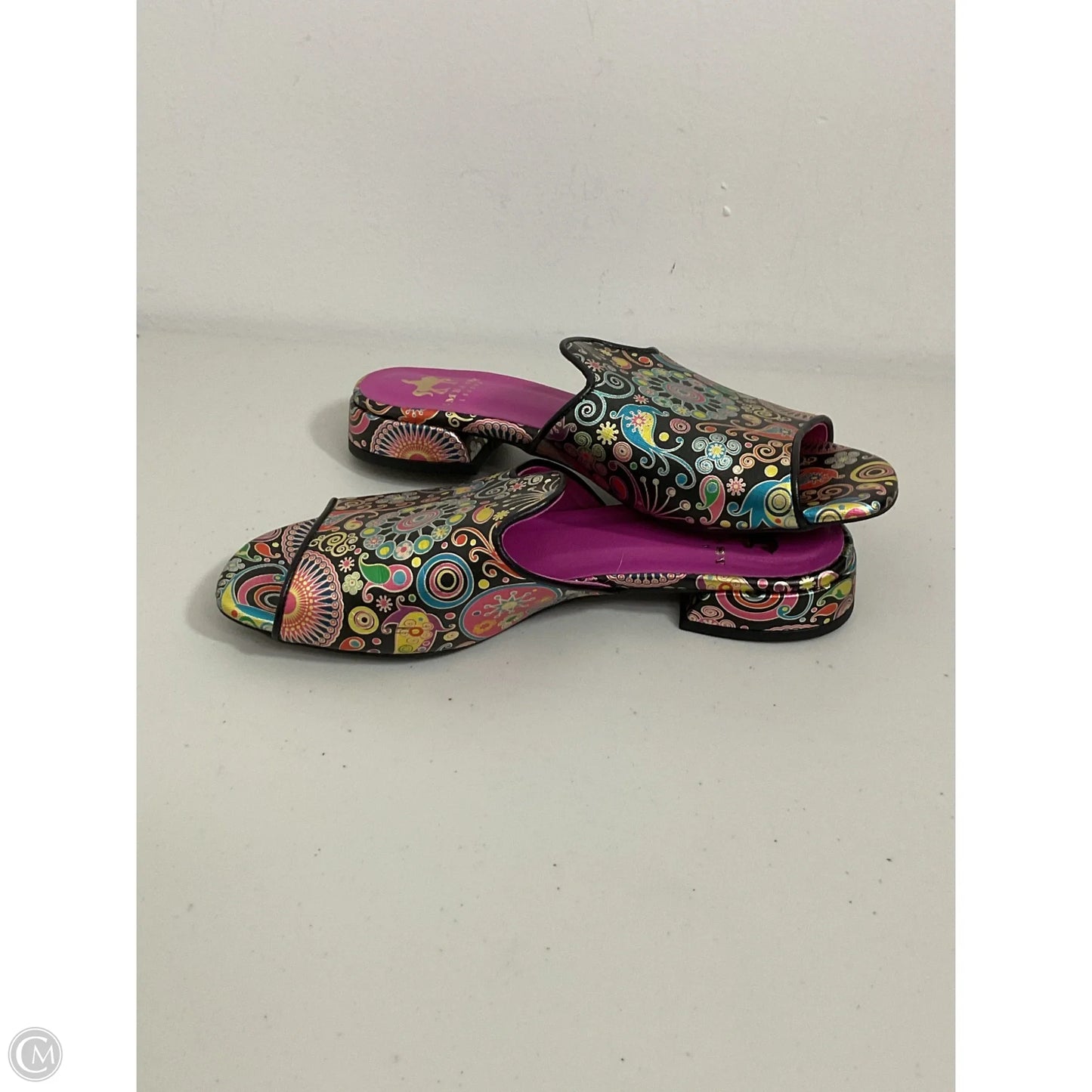 Sandals Heels Block By Clothes Mentor In Multi-colored, Size: 8.5