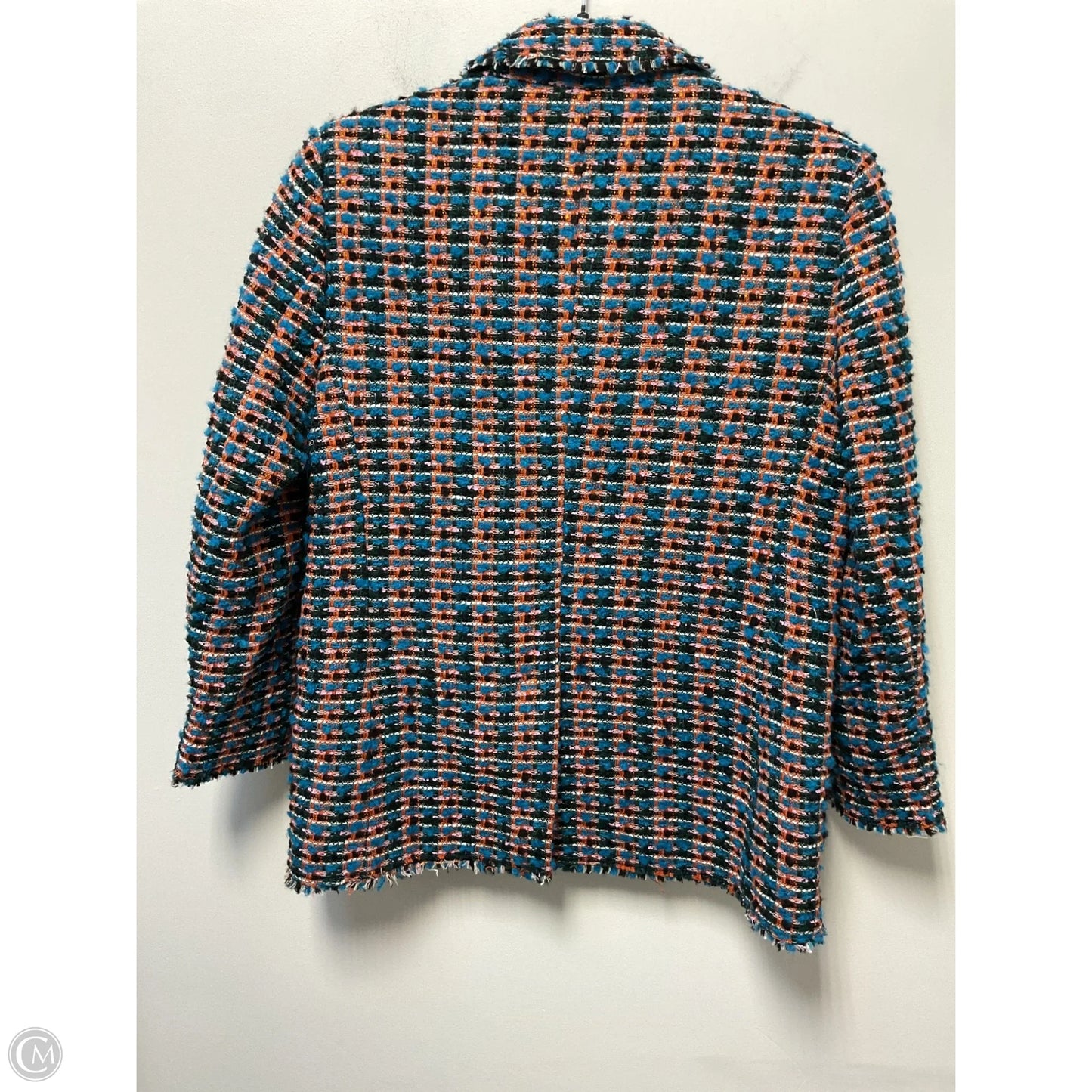 Blouse Long Sleeve By Zara In Black & Orange, Size: L