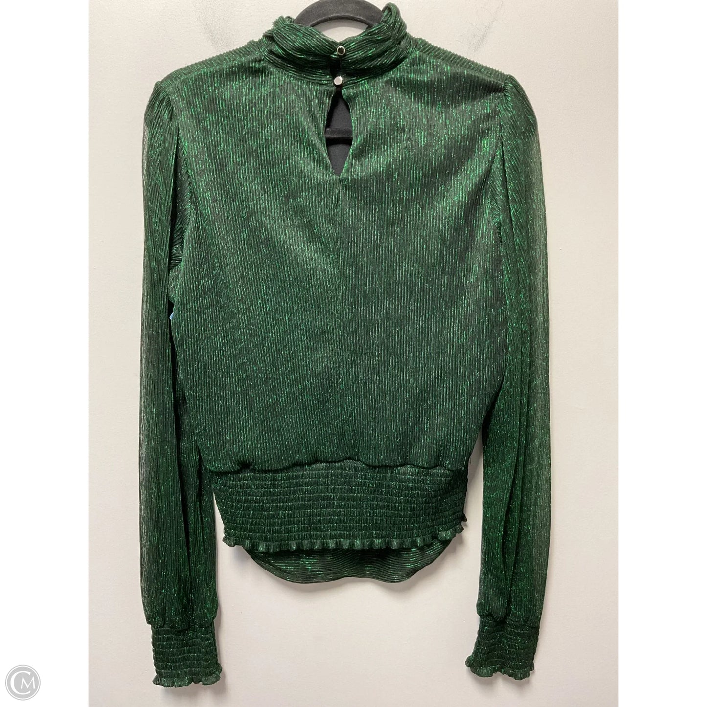 Blouse Long Sleeve By Joie In Black & Green, Size: L