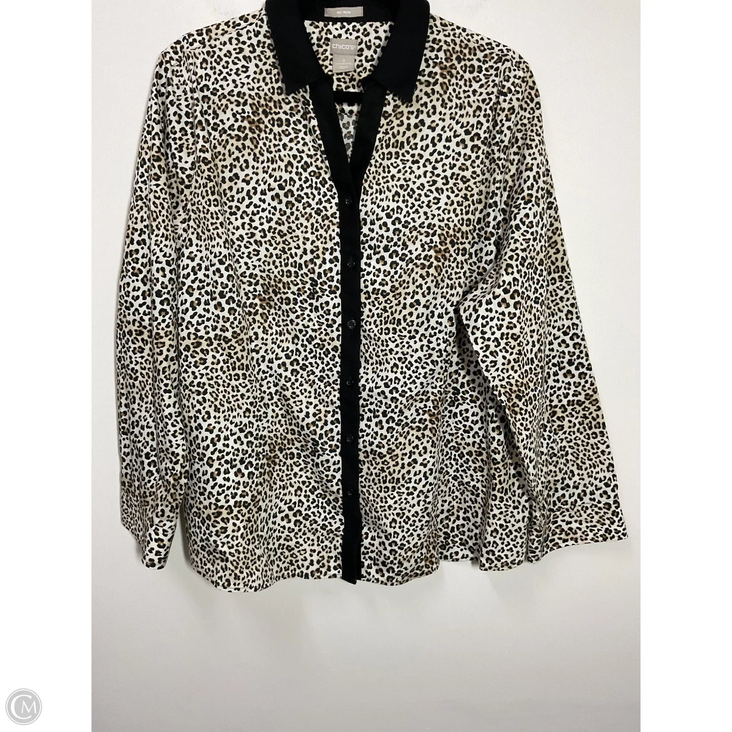 Blouse Long Sleeve By Chicos In Animal Print, Size: Xl