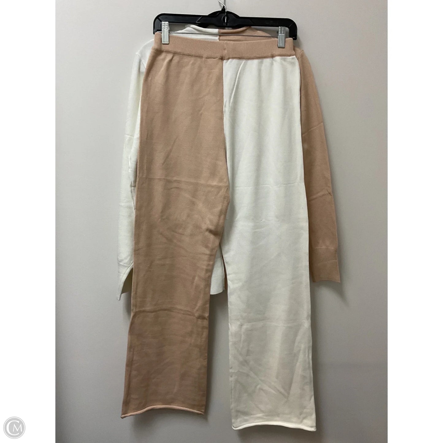 Pants Set 2pc By Clothes Mentor In Cream & Tan, Size: M