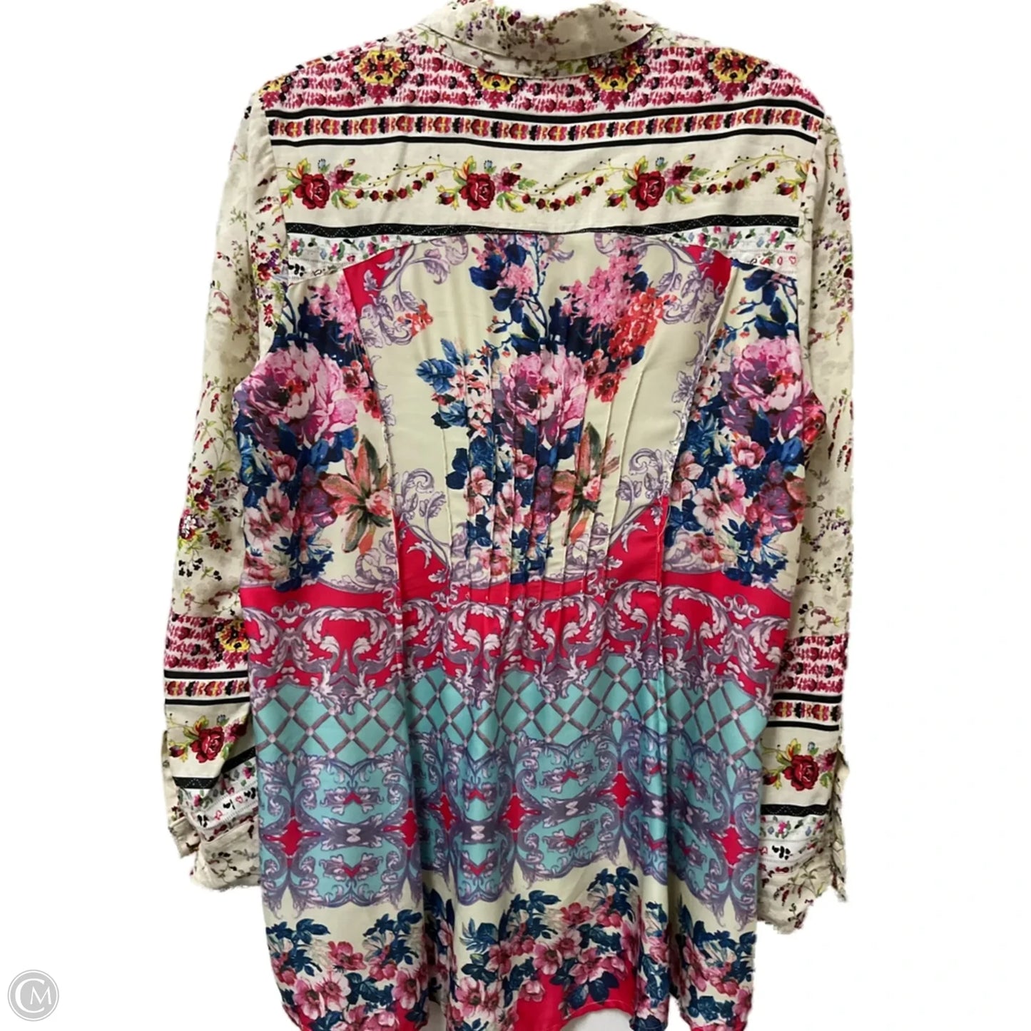 Blouse Long Sleeve By Clothes Mentor In Multi-colored, Size: L