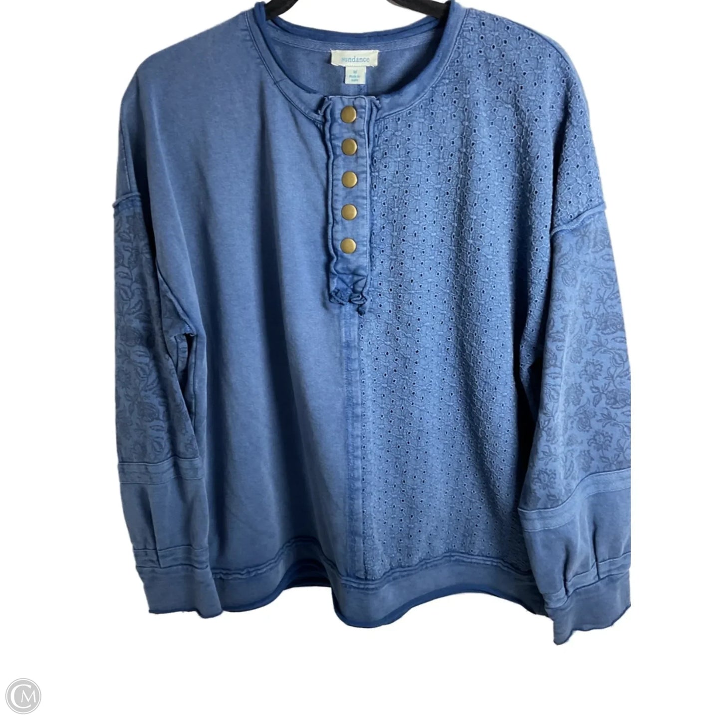 Sweatshirt Collar By Sundance In Blue, Size: M