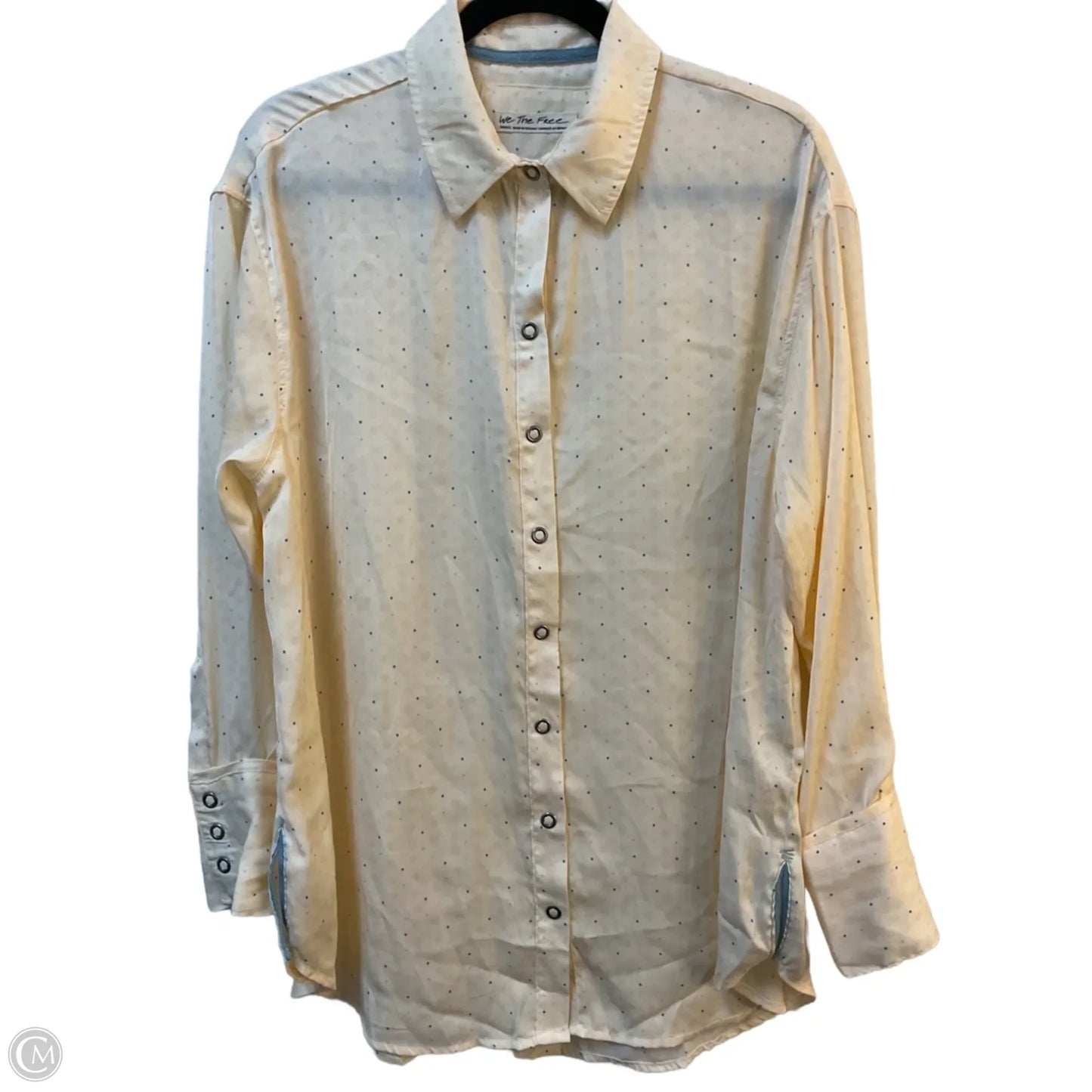 Blouse Long Sleeve By We The Free In Polkadot Pattern, Size: S