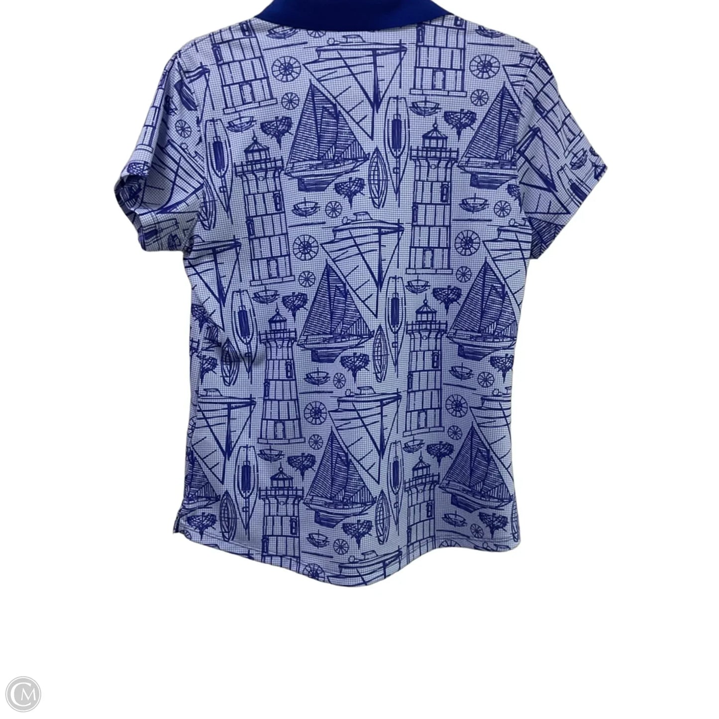 Top Short Sleeve By Vineyard Vines In Blue & White, Size: S