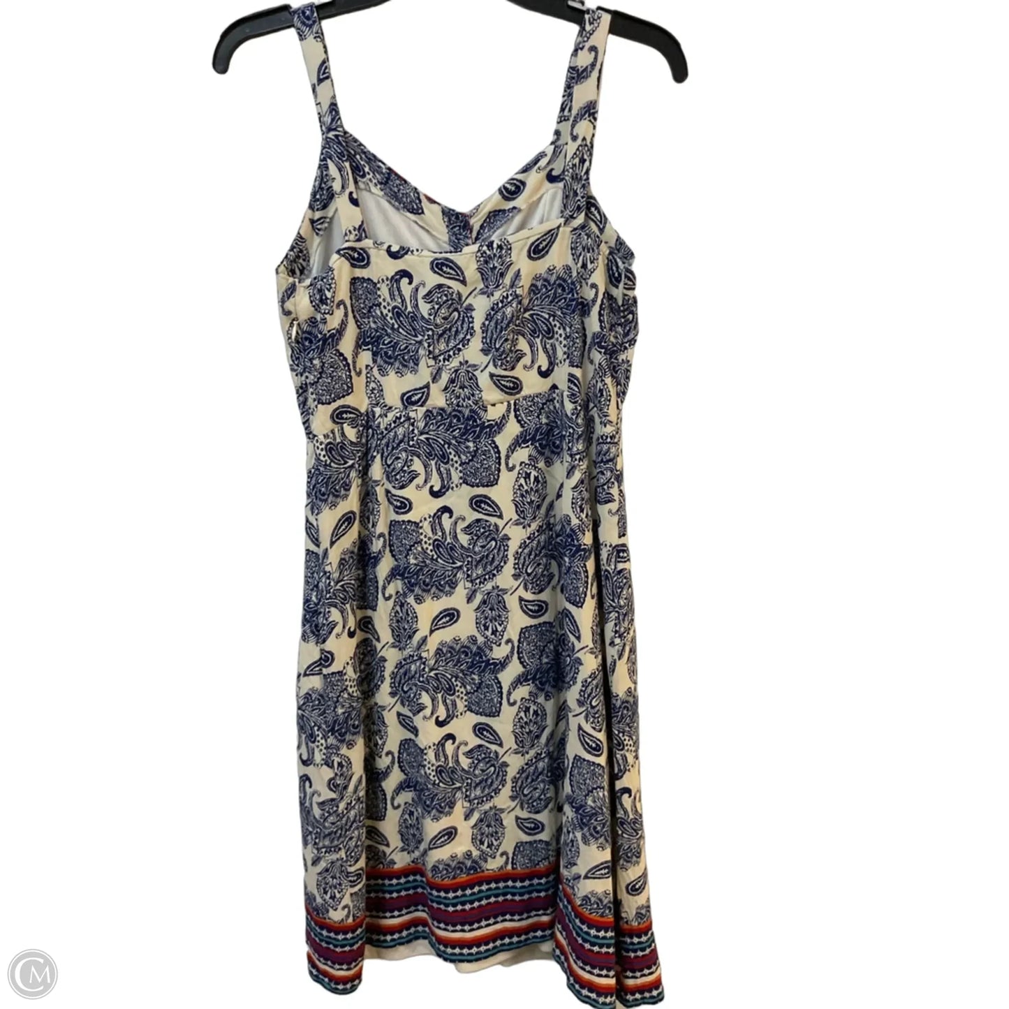 Dress Casual Midi By Clothes Mentor In Blue & Cream, Size: M