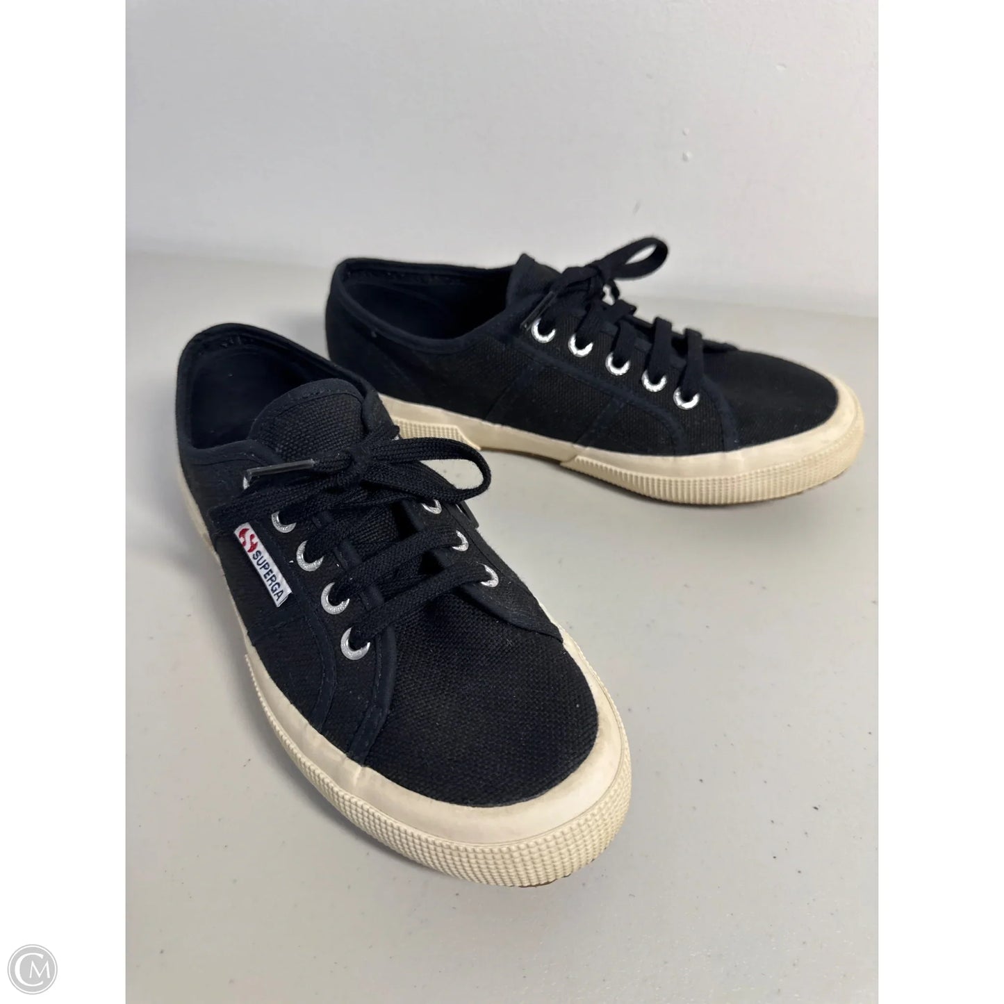Shoes Sneakers By Superga In Black, Size: 6.5