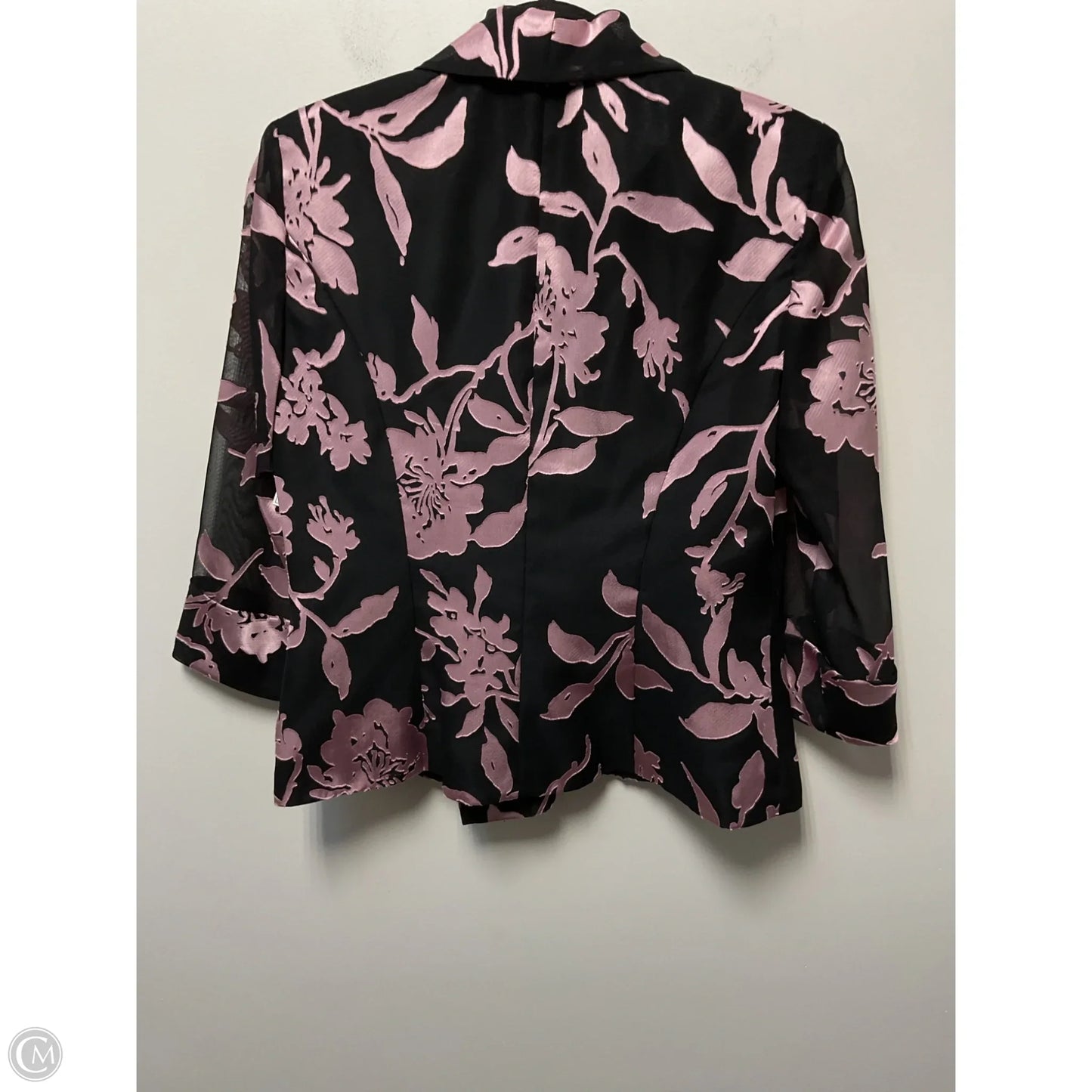 Blazer By Alex Evenings In Black & Pink, Size: M