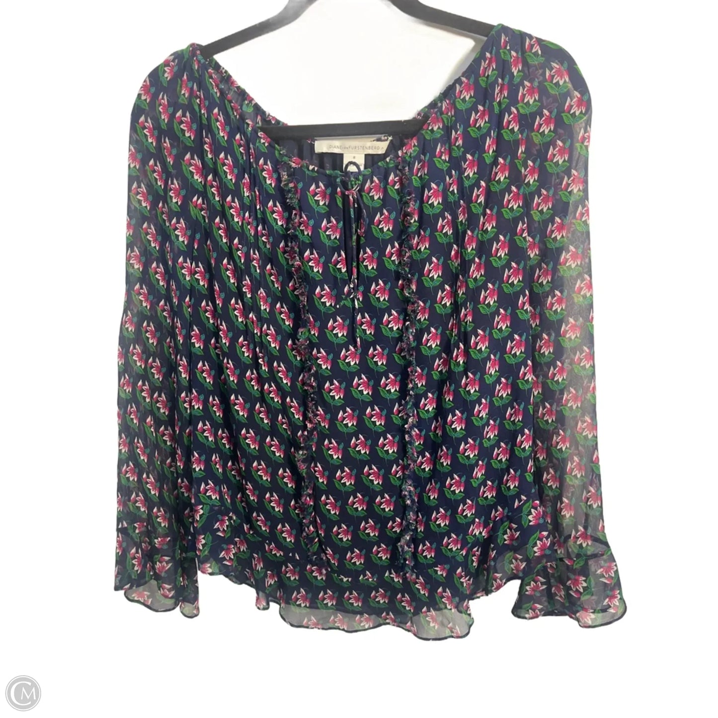 Blouse Designer By Diane Von Furstenberg In Floral Print, Size: M