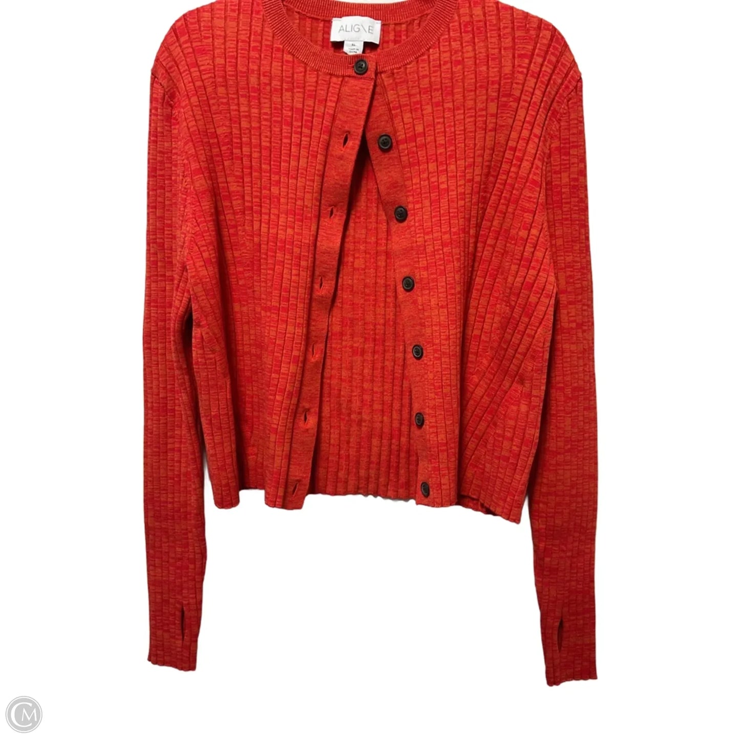 Sweater Cardigan By Cmb In Orange, Size: Xl