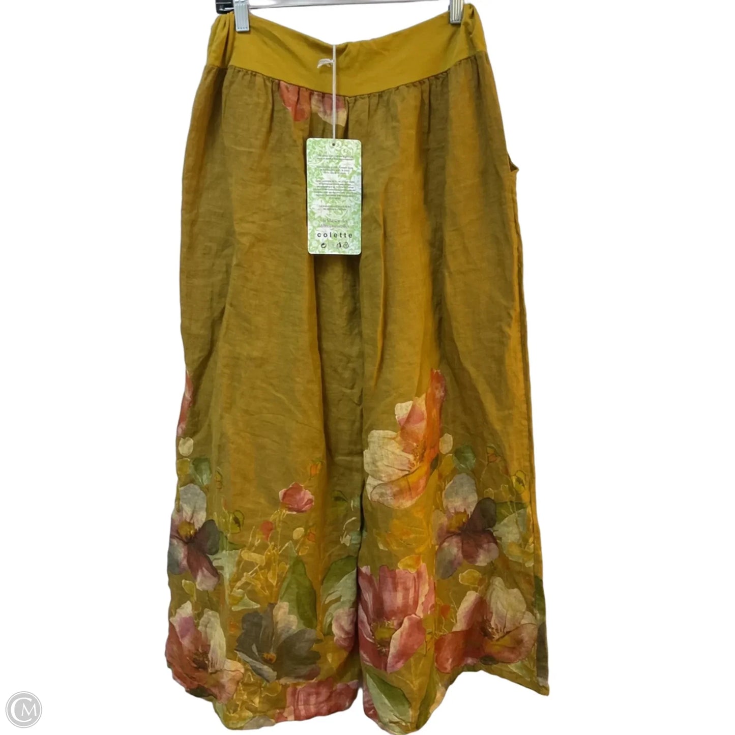 Pants Wide Leg By Cmb In Gold, Size: L