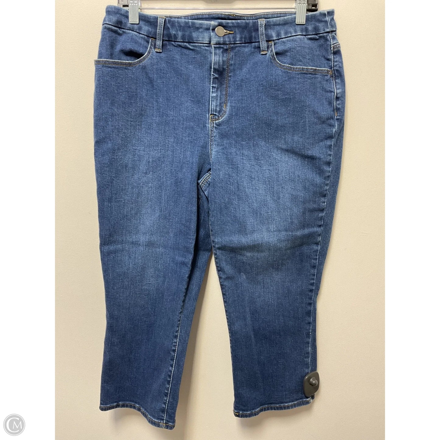 Jeans Cropped By Chicos In Blue Denim, Size: M