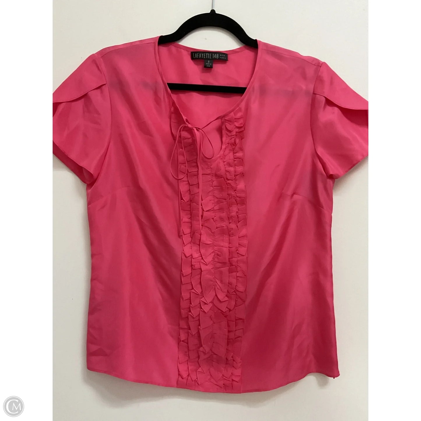 Blouse Designer By Lafayette 148 In Pink, Size: M