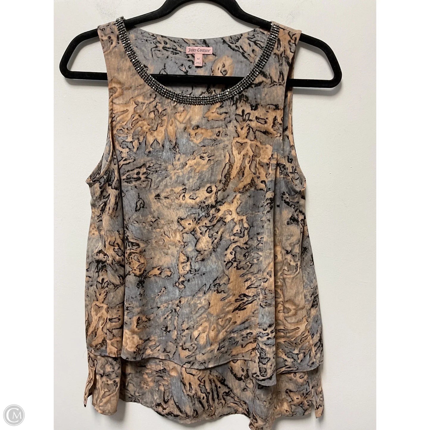 Blouse Sleeveless By Juicy Couture In Grey & Tan, Size: M