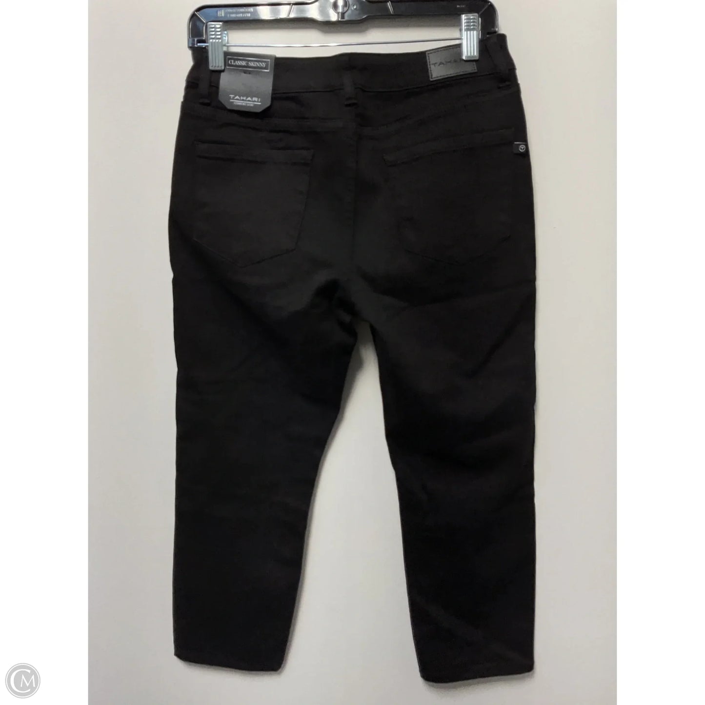 Jeans Cropped By T Tahari In Black Denim, Size: 8