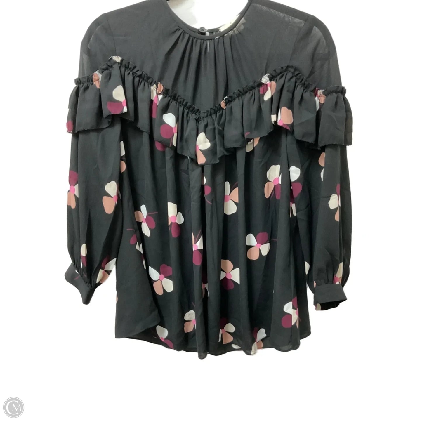 Blouse Designer By Kate Spade In Black, Size: S