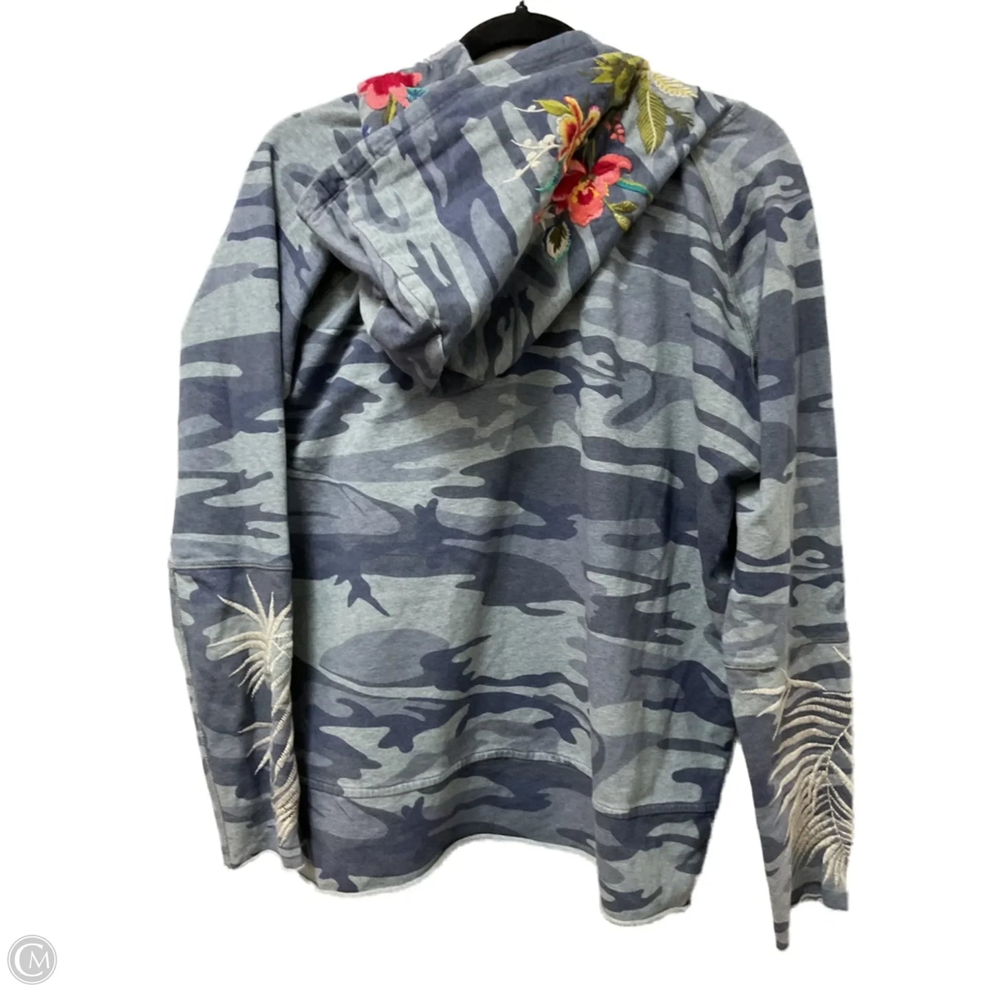 Sweatshirt Hoodie By Johnny Was In Camouflage Print, Size: L