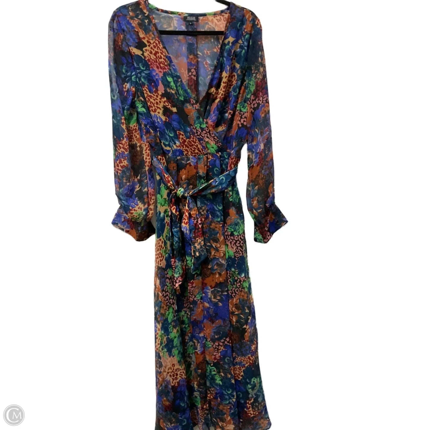 Dress Casual Maxi By Clothes Mentor In Blue & Green, Size: L