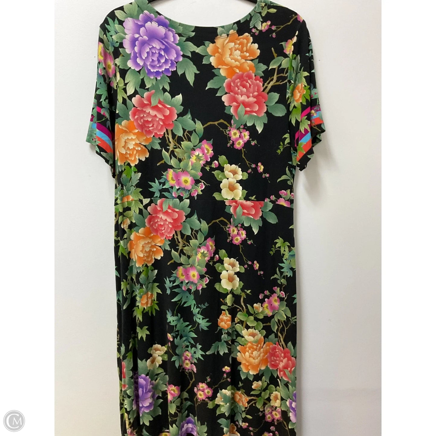 Tunic Short Sleeve By Johnny Was In Floral Print, Size: L