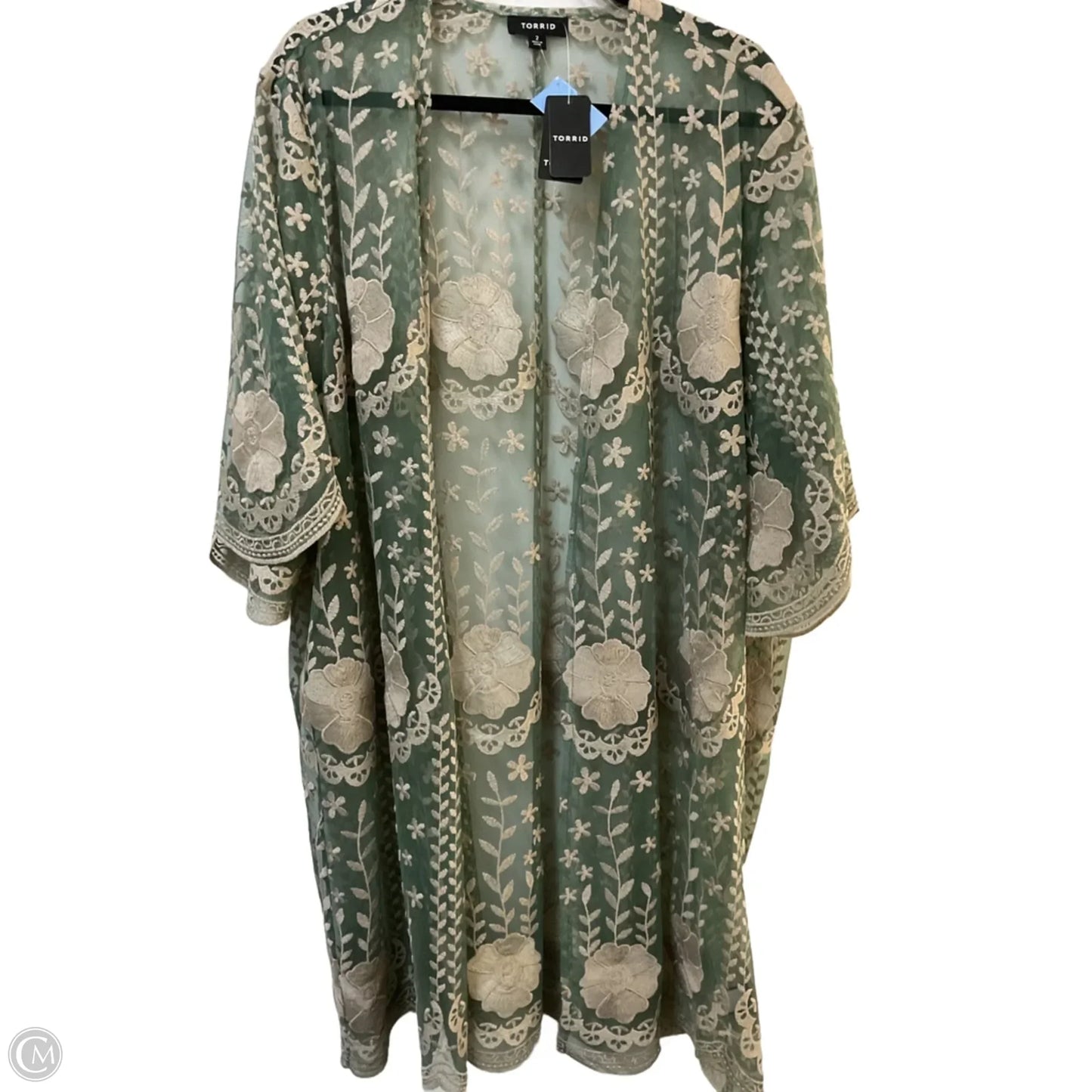 Kimono By Torrid In Green & Tan, Size: 2x
