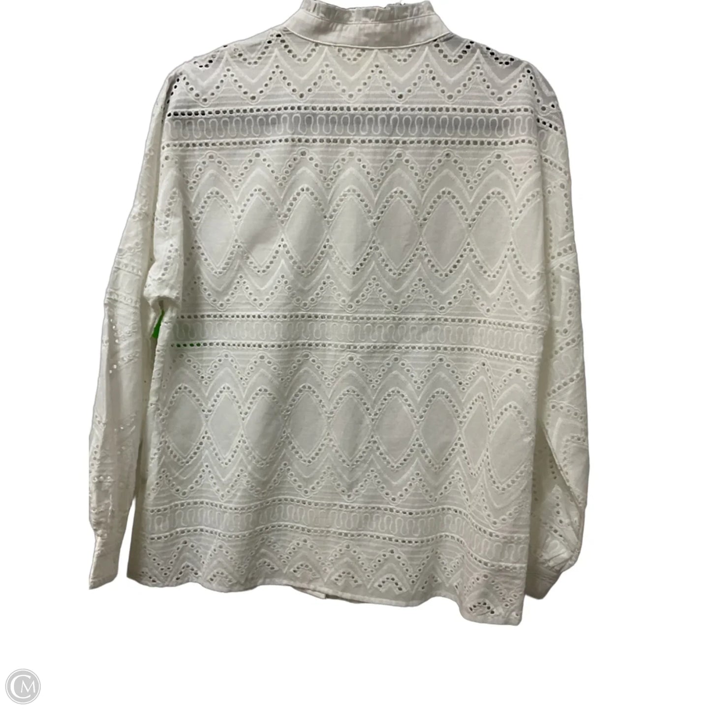 Top Long Sleeve By Adiva In White, Size: M