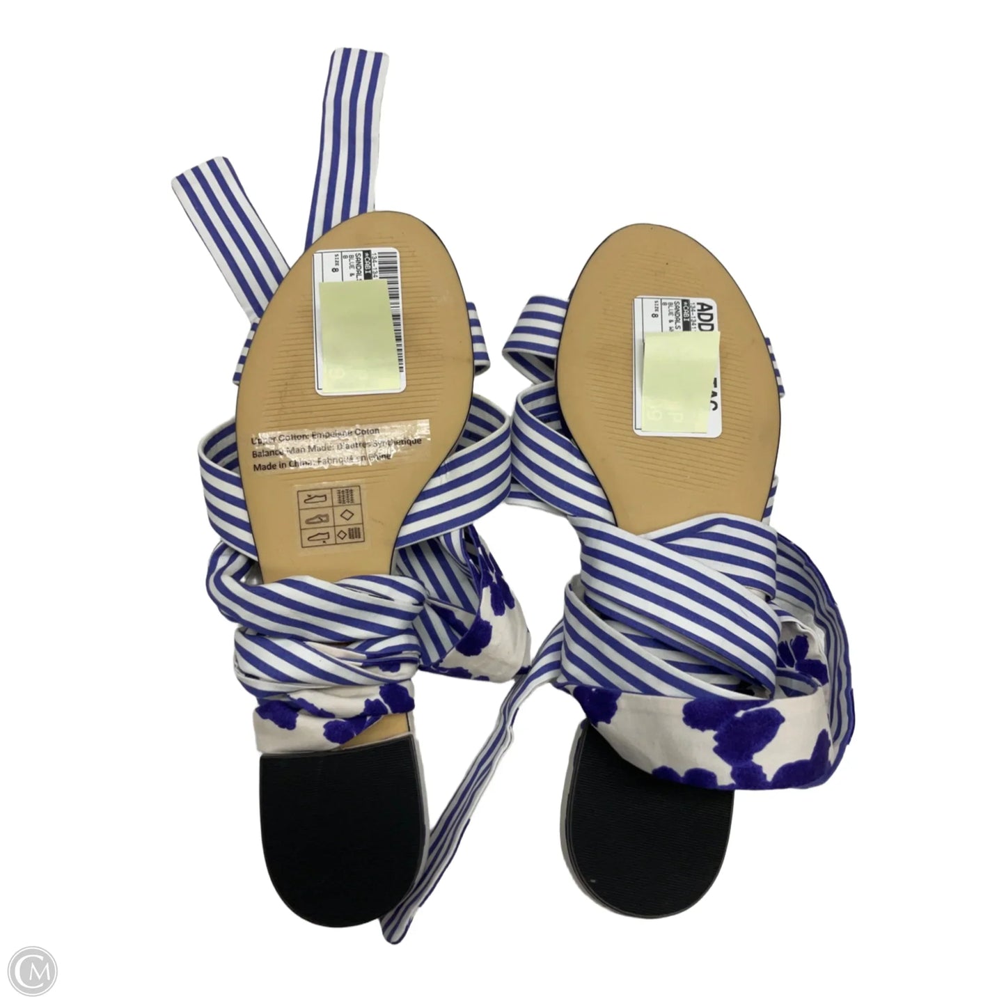 Sandals Flats By Cabi In Blue & White, Size: 8