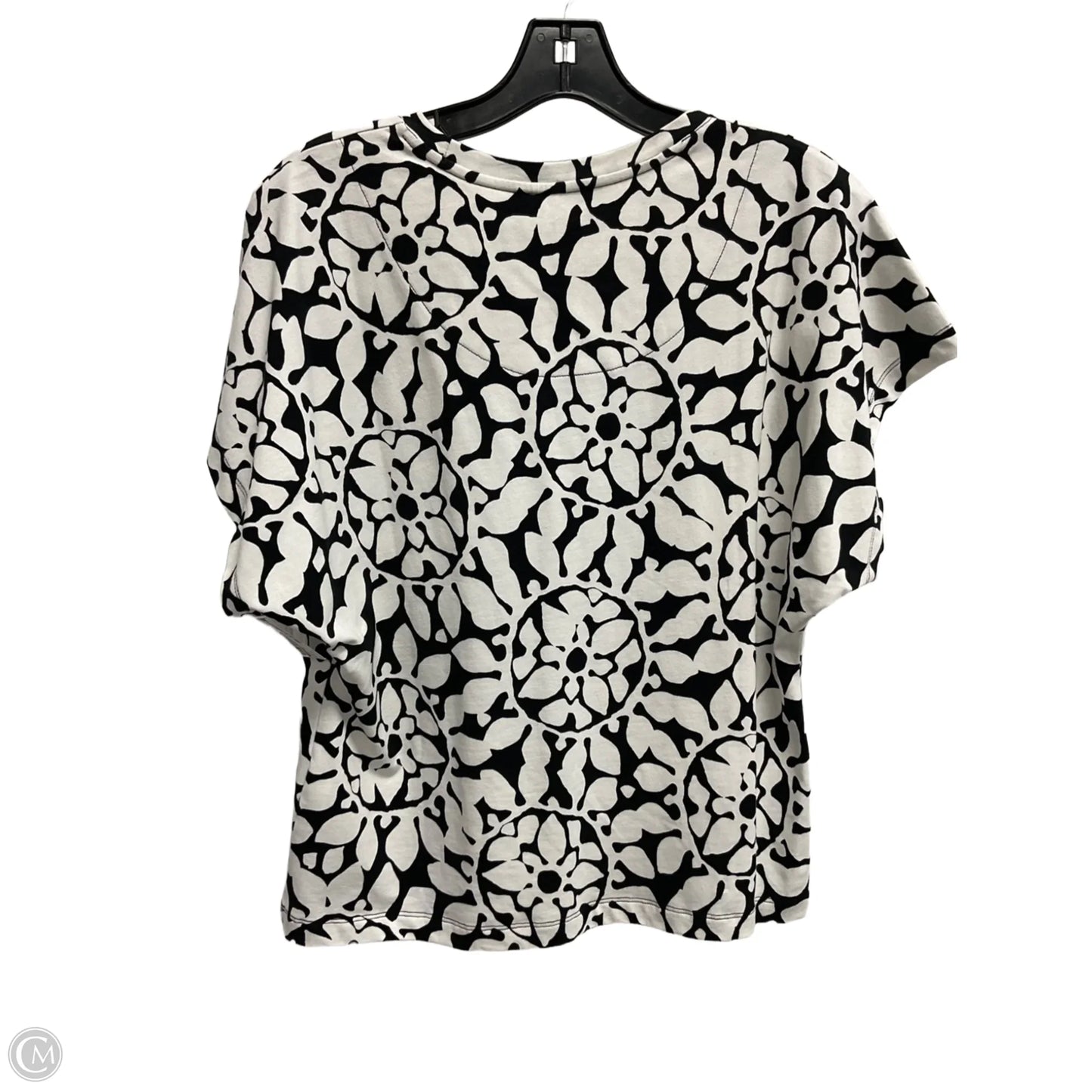 Top Short Sleeve By Chicos In Black & White, Size: M