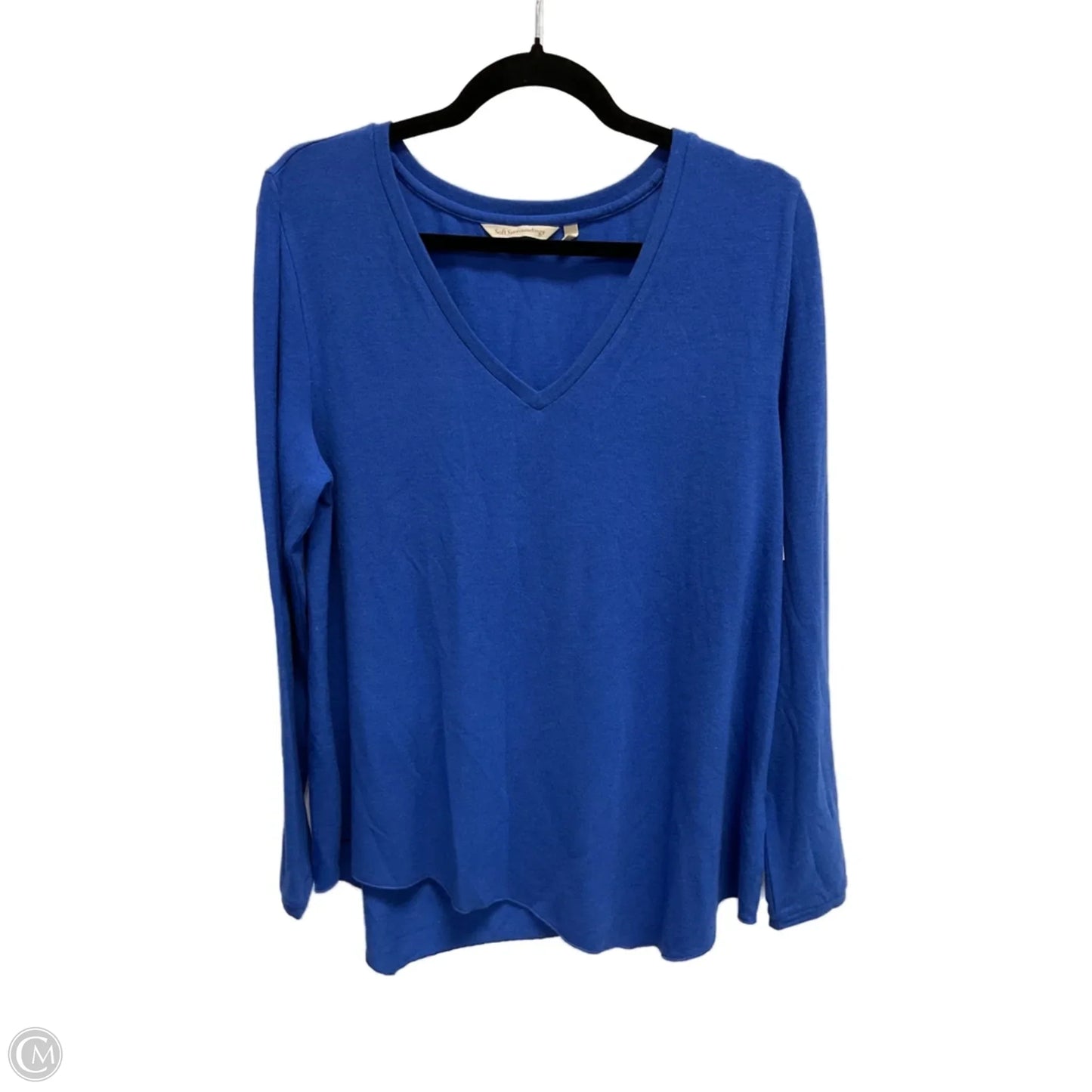 Top Long Sleeve Basic By Soft Surroundings In Blue, Size: L