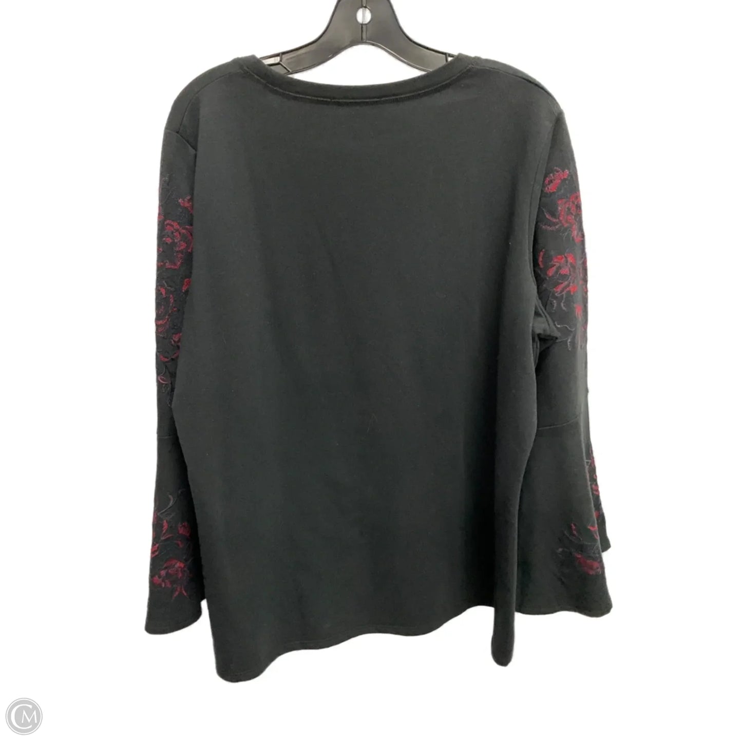 Top Long Sleeve By Dg2 In Black, Size: 1x