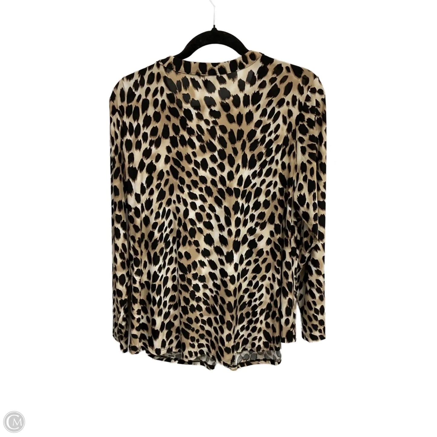 Top Long Sleeve By Inc In Leopard Print, Size: 1x