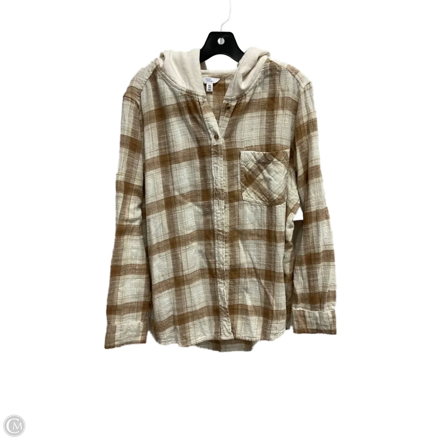 Top Long Sleeve By Time And Tru In Plaid Pattern, Size: Xxl