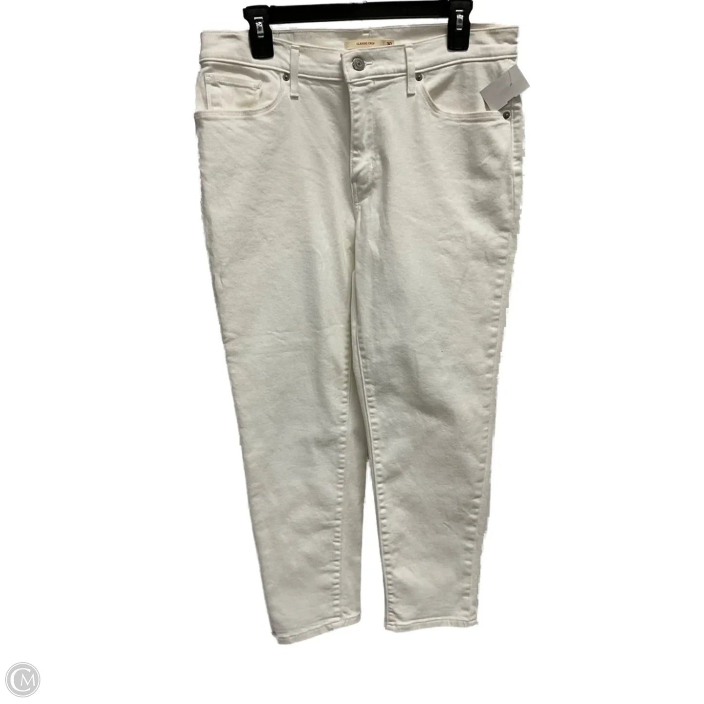 Jeans Cropped By Levis In White Denim, Size: 10
