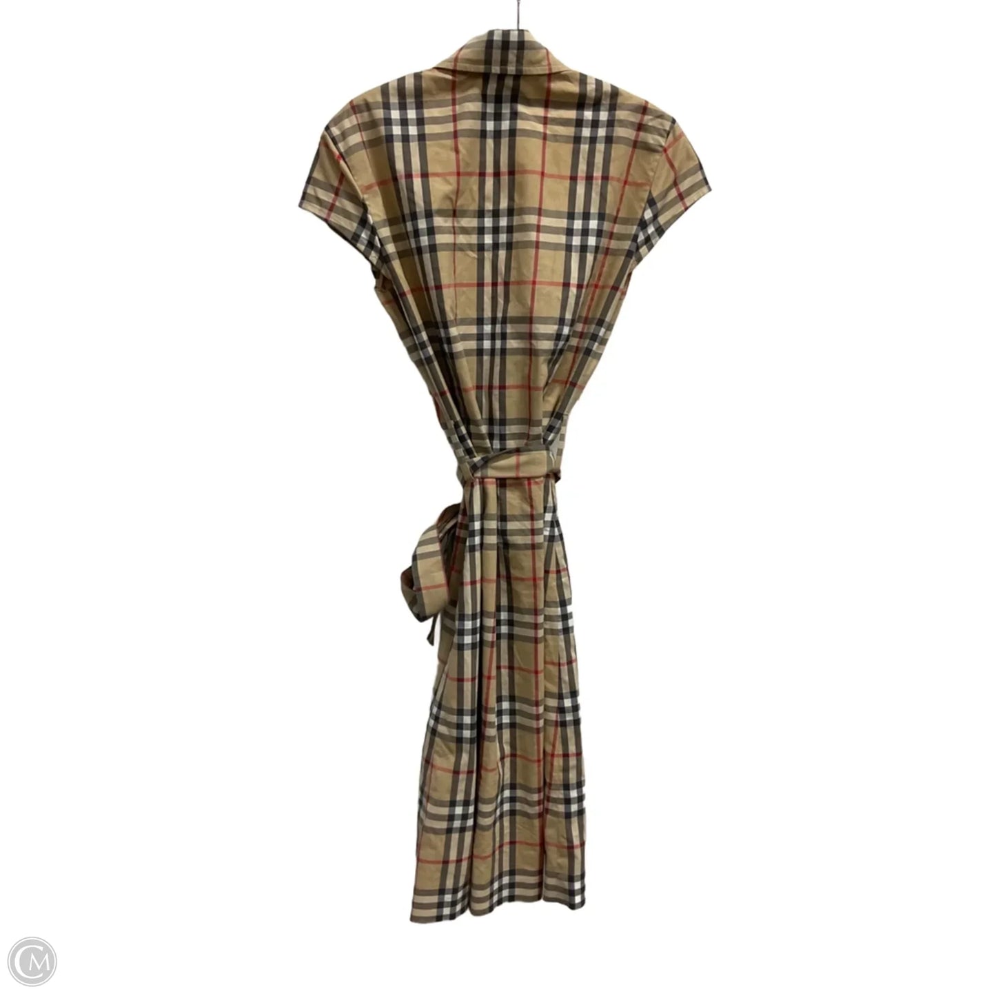 Dress Luxury Designer By Burberry In Plaid Pattern, Size: S