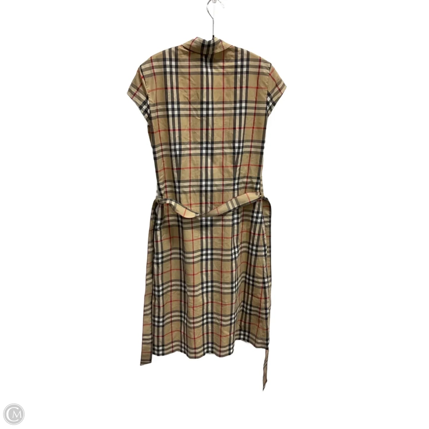 Dress Luxury Designer By Burberry In Plaid Pattern, Size: S