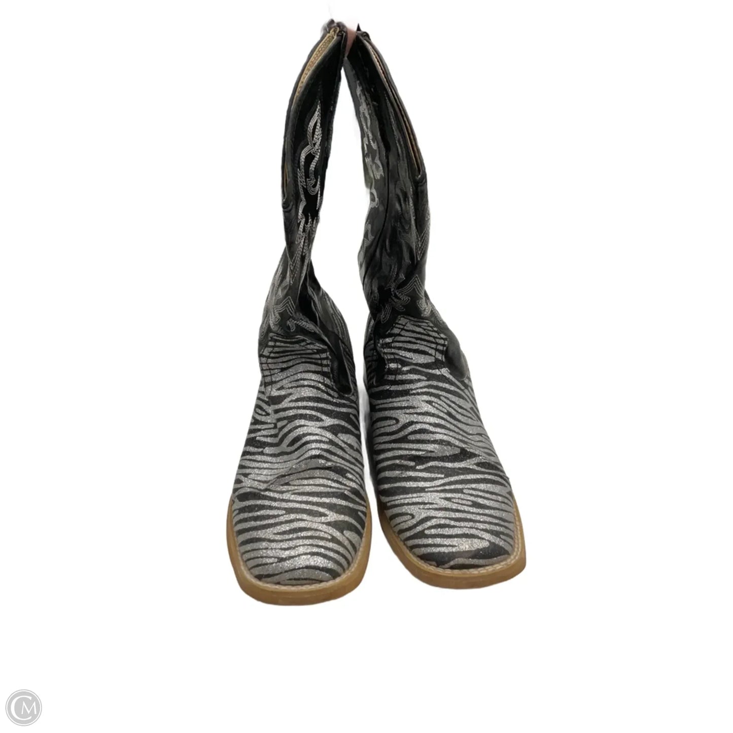 Boots Western By Roper In Zebra Print, Size: 9