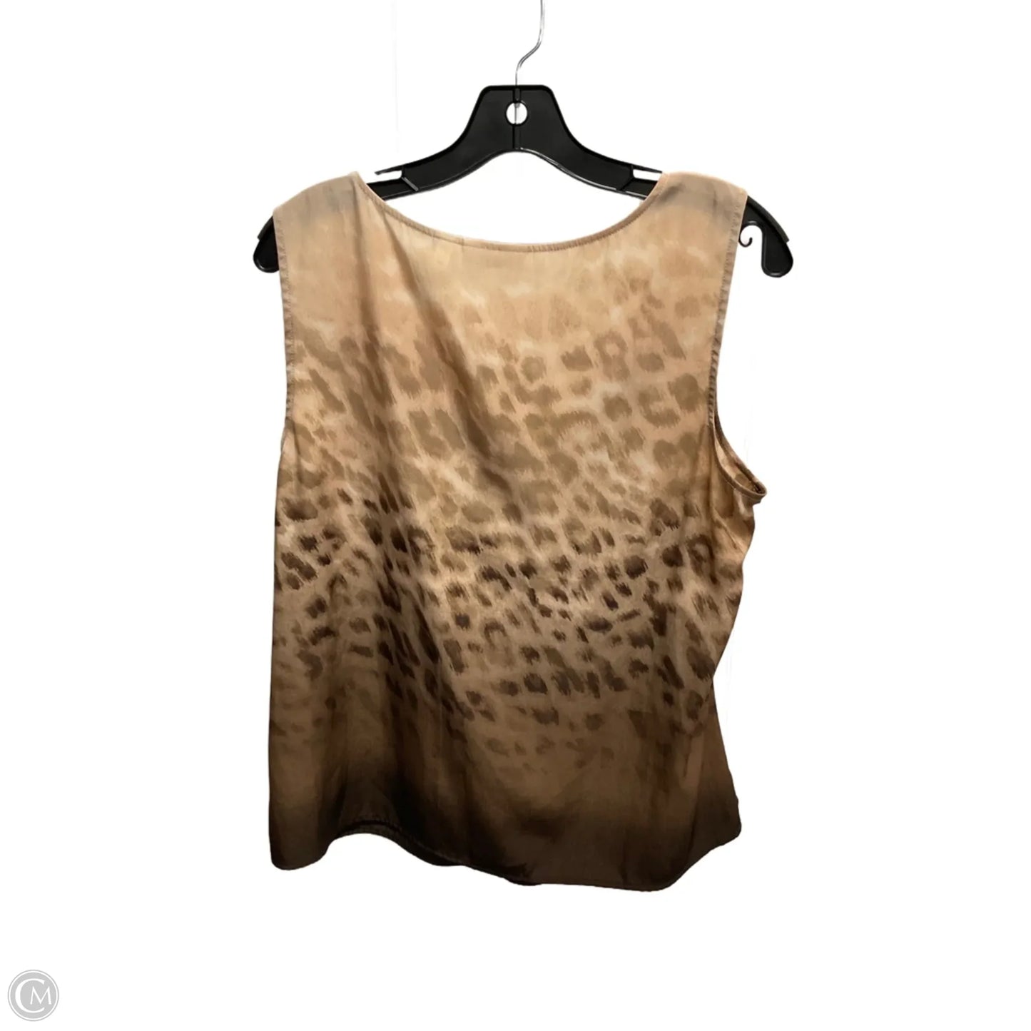 Top Sleeveless By Chicos In Leopard Print, Size: L