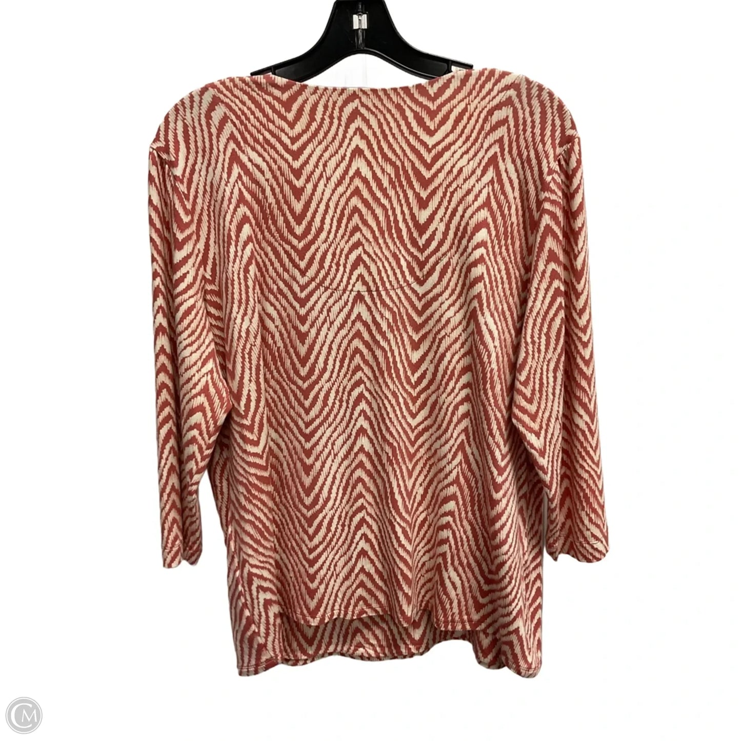 Top 3/4 Sleeve By Chicos In Pink, Size: L