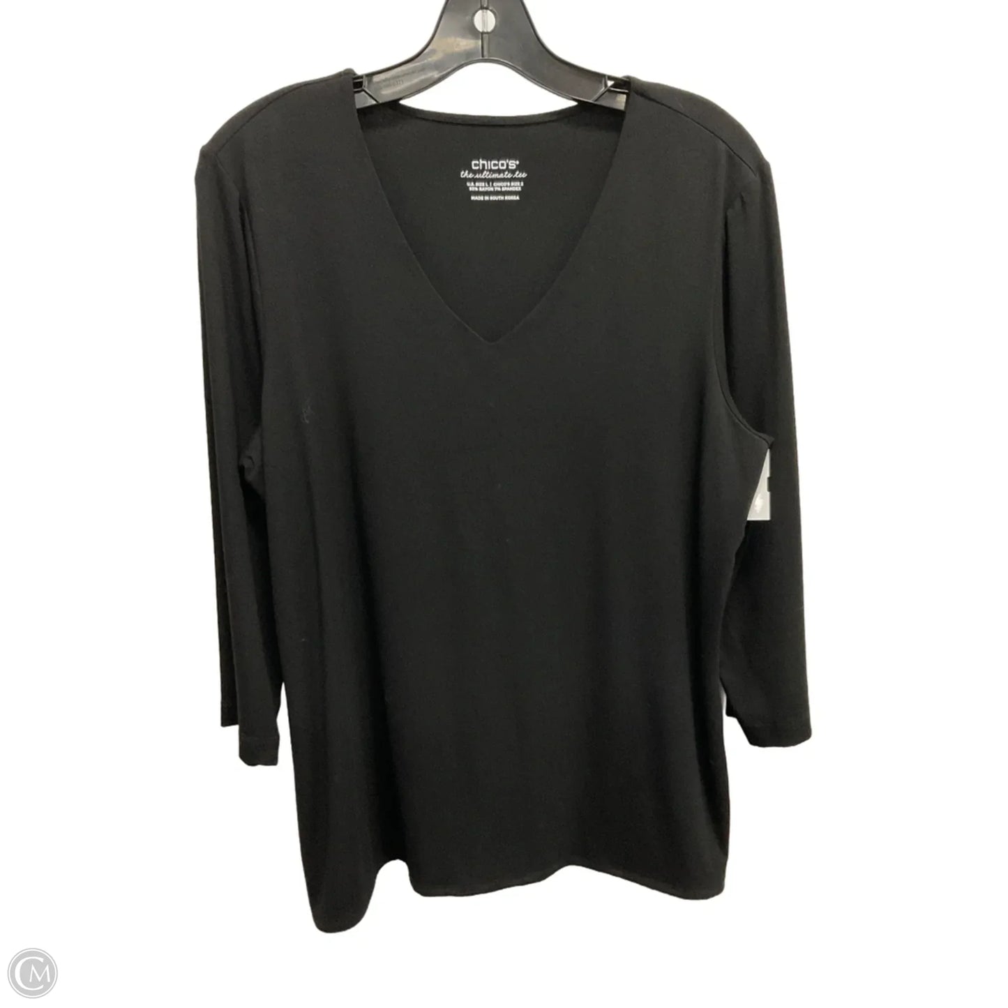 Top Long Sleeve Basic By Chicos In Black, Size: L