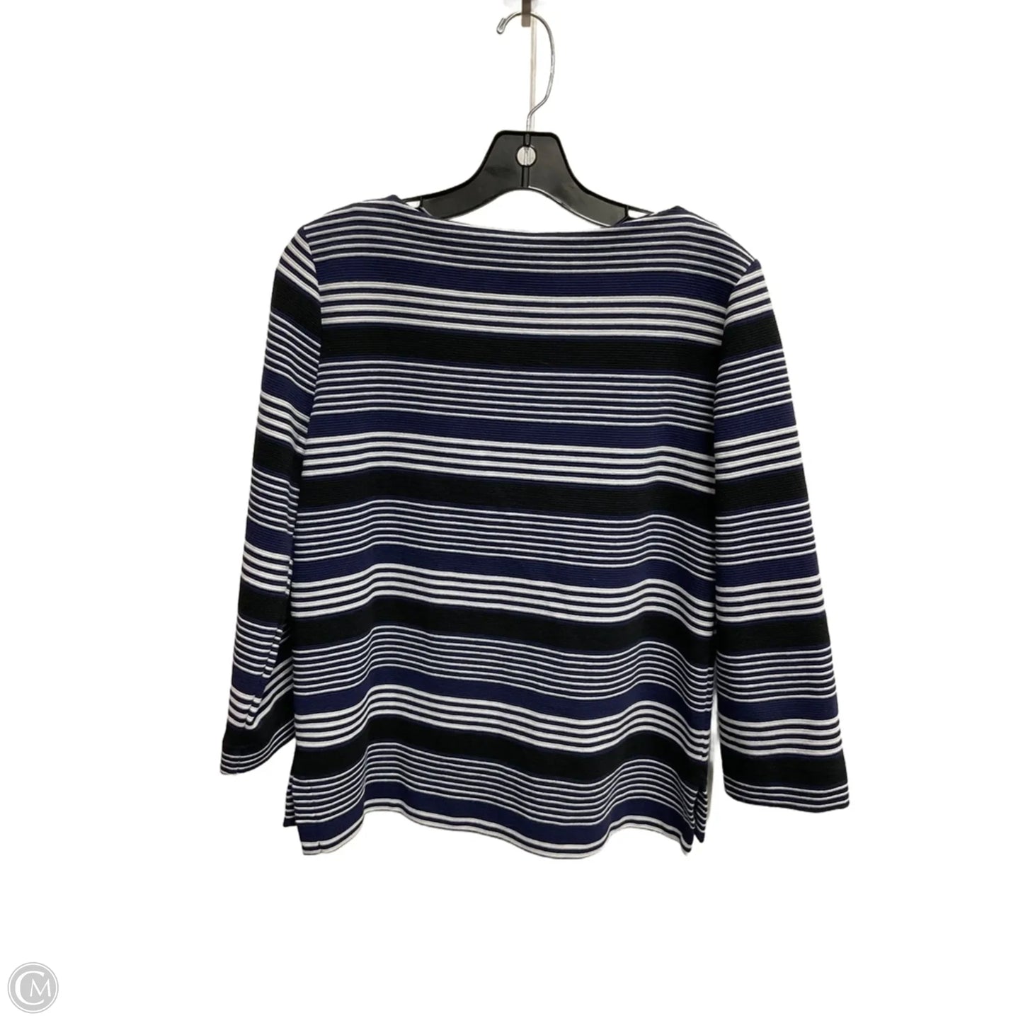 Top 3/4 Sleeve By Madewell In Striped Pattern, Size: M