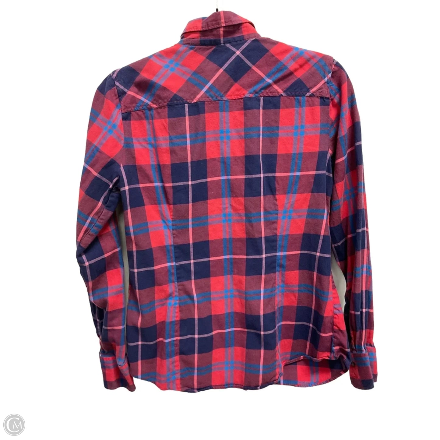 Top Long Sleeve By J. Crew In Plaid Pattern, Size: S